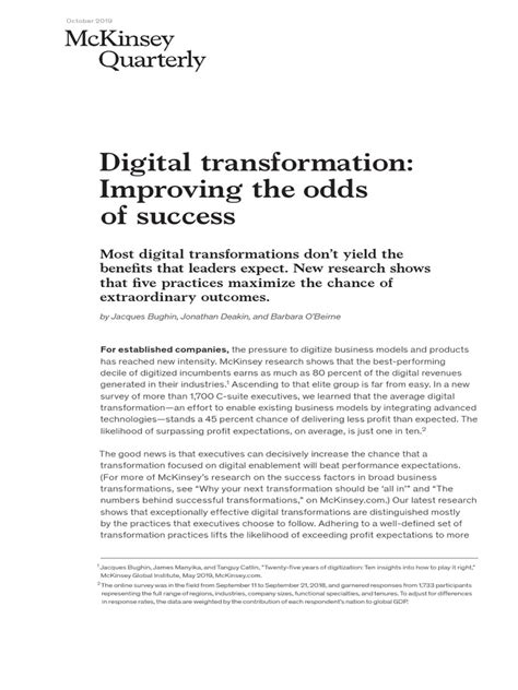 digital transformation improving the odds of success|The Seven Decisions That Matter in a Digital Transformation.